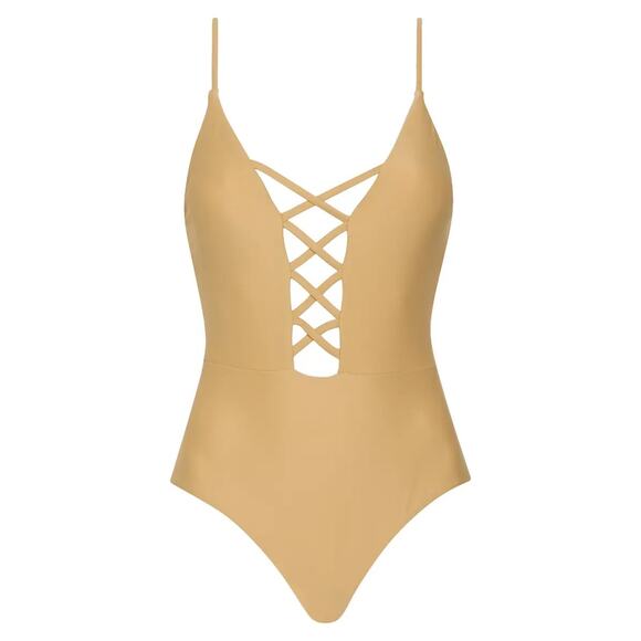 DIPPIN DAISYS Bliss One-Piece Beige Swimsuit Large - Picture 5 of 8